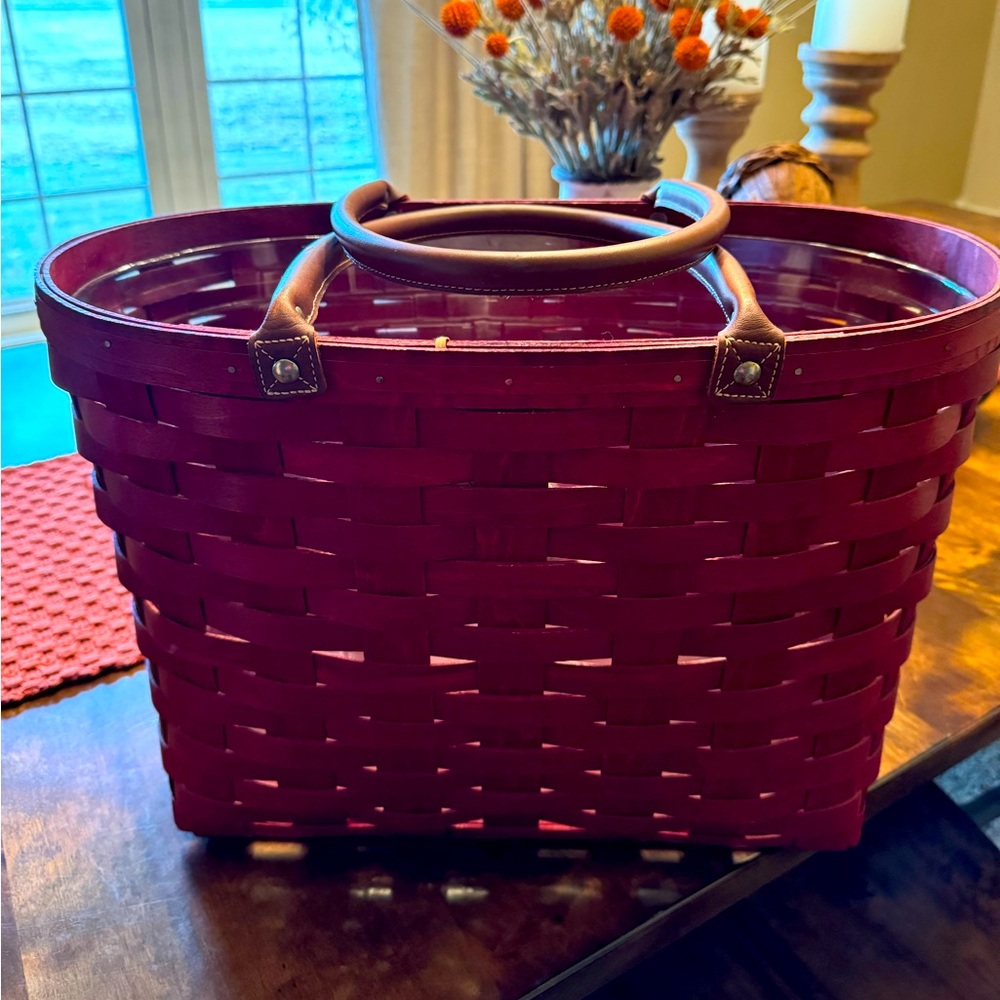 Longaberger Large Red Boardwalk Basket